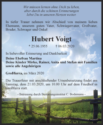 Traueranzeige von Hubert Voigt