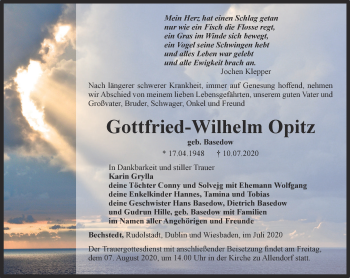 Traueranzeige von Gottfried-Wilhelm Opitz