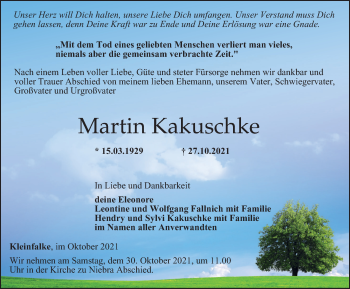 Traueranzeige von Martin Kakuschke