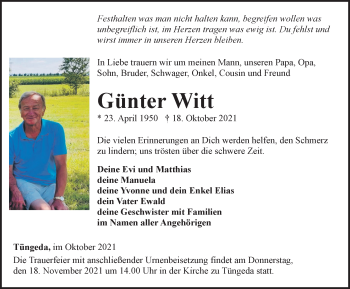 Traueranzeige von Günter Witt