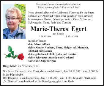 Traueranzeige von Marie-Theres Egert von Thüringer Allgemeine