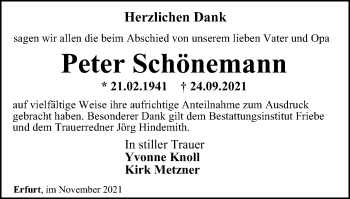 Traueranzeige von Peter Schönemann