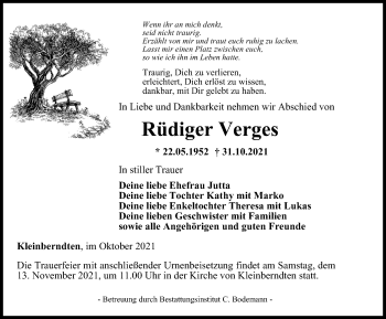 Traueranzeige von Rüdiger Verges