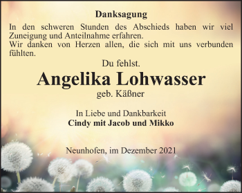 Traueranzeige von Angelika Lohwasser