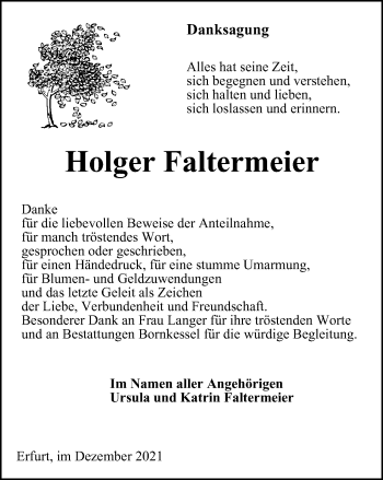 Traueranzeige von Holger Faltermeier
