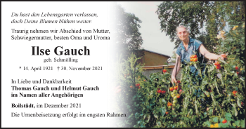 Traueranzeige von Ilse Gauch