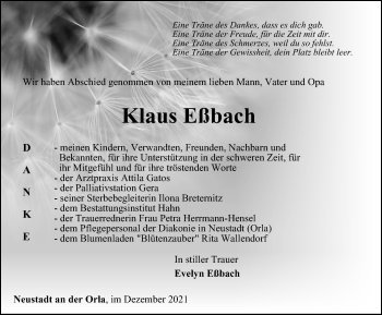 Traueranzeige von Klaus Eßbach