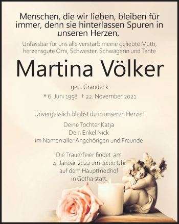 Traueranzeige von Martina Völker