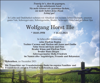 Traueranzeige von Wolfgang Horst Ille