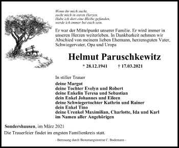 Traueranzeige von Helmut Paruschkewitz