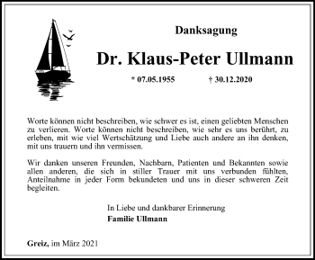 Traueranzeige von Klaus-Peter Ullmann