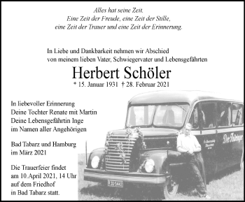 Traueranzeige von Herbert Schöler von Thüringer Allgemeine, Thüringische Landeszeitung