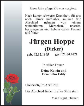 Traueranzeige von Jürgen Hoppe