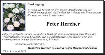 Traueranzeige von Peter Hercher