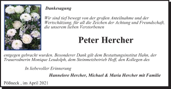 Traueranzeige von Peter Hercher