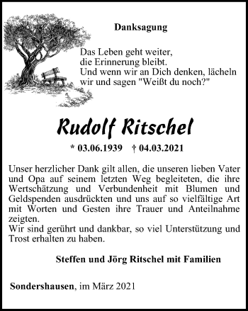 Traueranzeige von Rudolf Ritschel