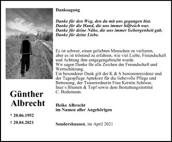 Traueranzeige von Günther Albrecht