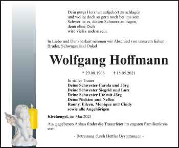 Traueranzeige von Wolfgang Hoffmann von Thüringer Allgemeine