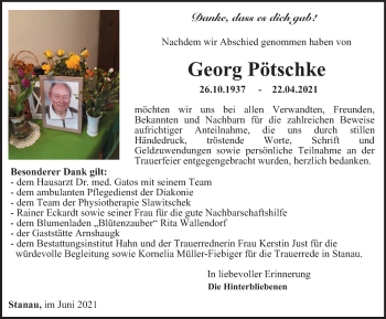 Traueranzeige von Georg Pötschke