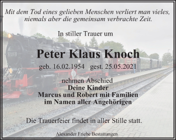 Traueranzeige von Peter Klaus Knoch