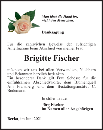 Traueranzeige von Brigitte Fischer