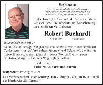 Traueranzeige von Robert Buchardt von Thüringer Allgemeine