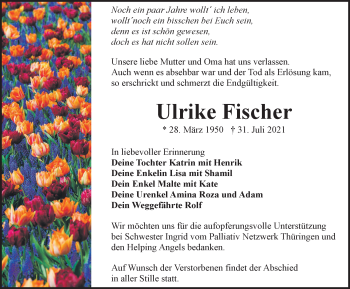 Traueranzeige von Ulrike Fischer