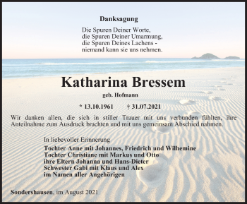 Traueranzeige von Katharina Bressem