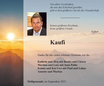 Traueranzeige von Kaufi  von Thüringer Allgemeine