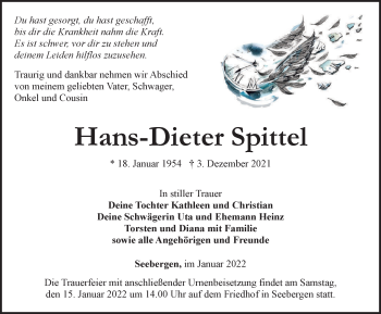 Traueranzeige von Hans-Dieter Spittel