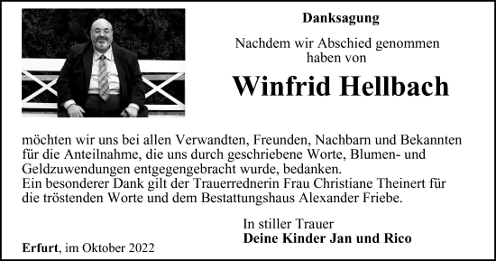 Traueranzeige von Winfrid Hellbach