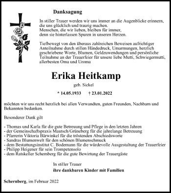 Traueranzeige von Erika Heitkamp