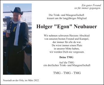 Traueranzeige von Holger Neubauer