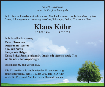 Traueranzeige von Klaus Kühr von Thüringer Allgemeine, Thüringische Landeszeitung