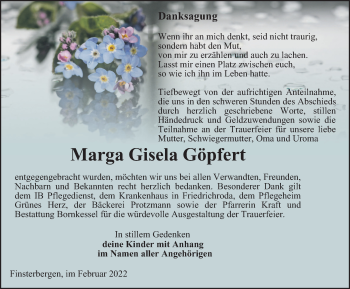 Traueranzeige von Marga Gisela Göpfert