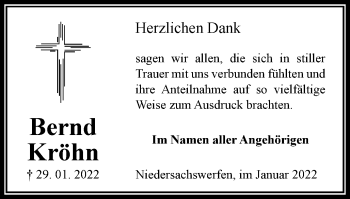 Traueranzeige von Bernd Kröhn von Thüringer Allgemeine