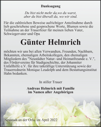 Traueranzeige von Günter Heimrich