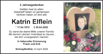 Traueranzeige von Katrin Elflein von Thüringer Allgemeine, Thüringische Landeszeitung