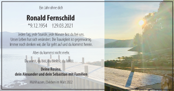 Traueranzeige von Ronald Fernschild von Thüringer Allgemeine, Thüringische Landeszeitung