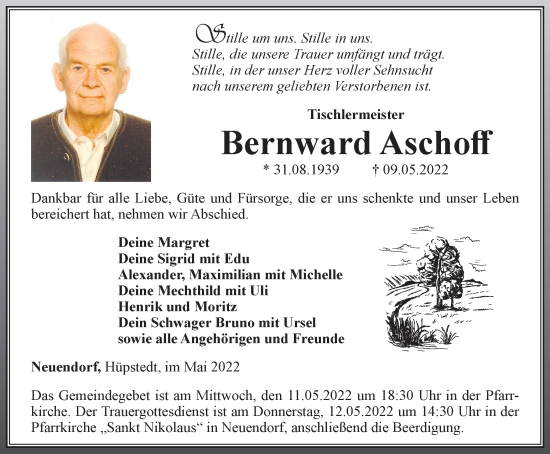 Traueranzeige von Bernward Aschoff von Thüringer Allgemeine