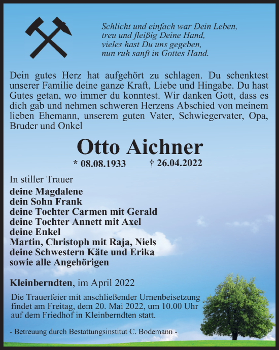 Traueranzeige von Otto Aichner