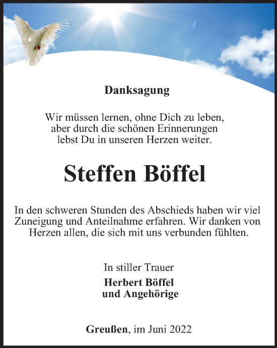 Traueranzeige von Steffen Böffel von Thüringer Allgemeine