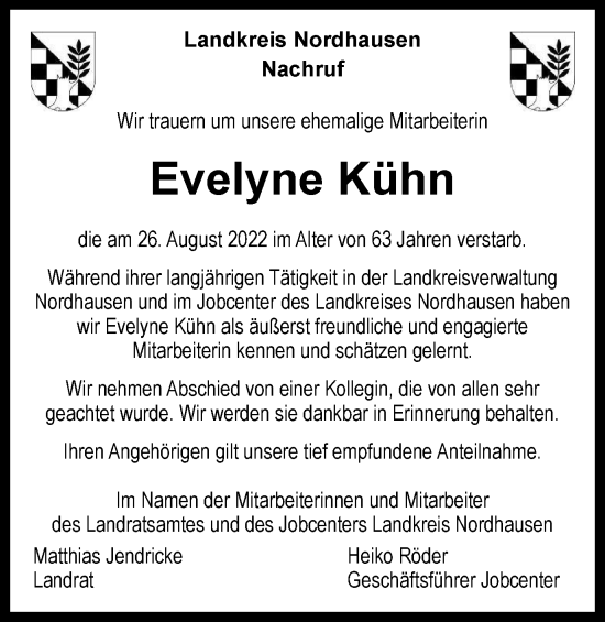 Traueranzeige von Evelyne Kühn von Thüringer Allgemeine