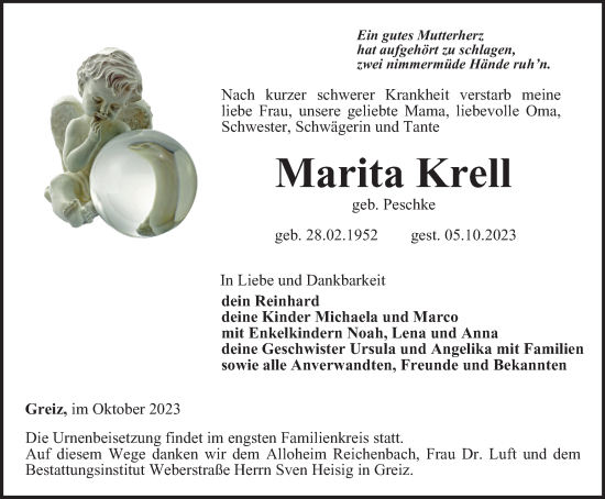 Traueranzeige von Marita Krell