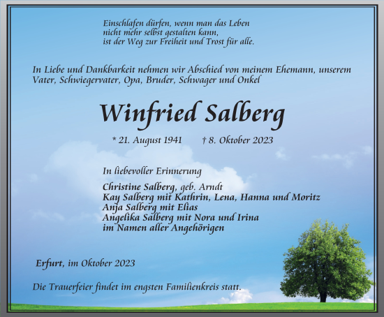 Traueranzeige von Winfried Salberg