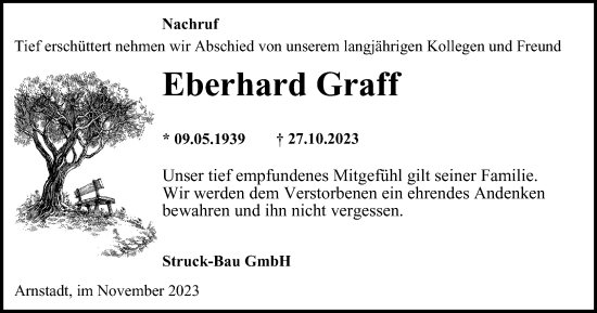 Traueranzeige von Eberhard Graff von Thüringer Allgemeine