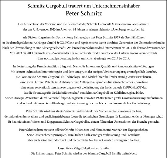 Traueranzeige von Peter Schmitz von Thüringer Allgemeine, Thüringische Landeszeitung