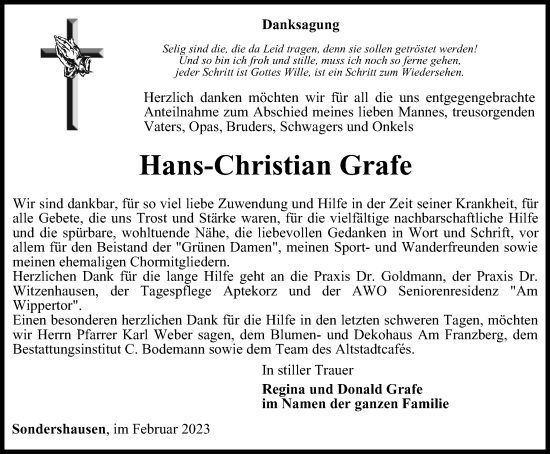 Traueranzeige von Hans-Christian Grafe