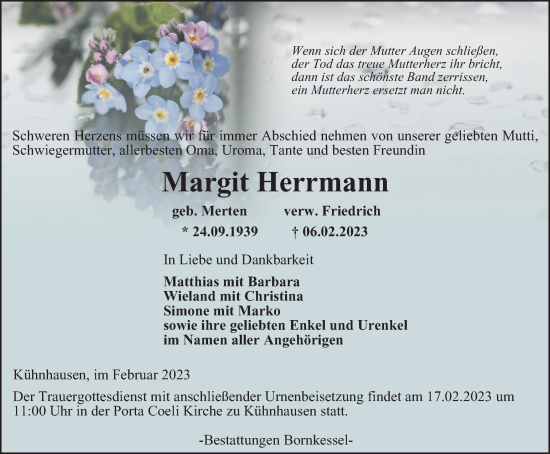 Traueranzeige von Margit Herrmann