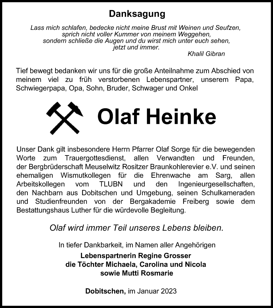 Traueranzeigen Von Olaf Heinke Trauer In Thueringende